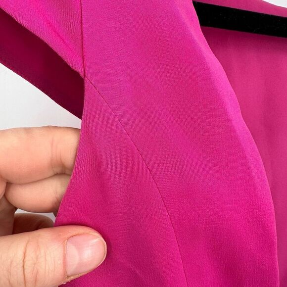 Tibi Womens Silk Lined Short Cap Sleeves Open Back Mini Sheath Dress Pink Size 2 - Picture 9 of 11